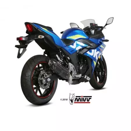 Silencieux MIVV Suono Noir Inox Noir/Casquette Carbone Suzuki GSX-R250
