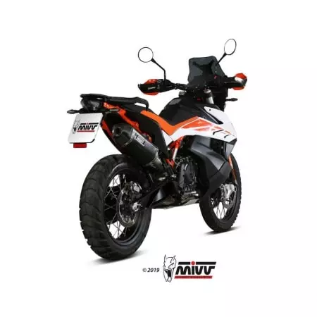 Silencieux MIVV Speed Edge Acier Noir/Casquette Carbone KTM 790 Adventure - Echappement moto MIVV