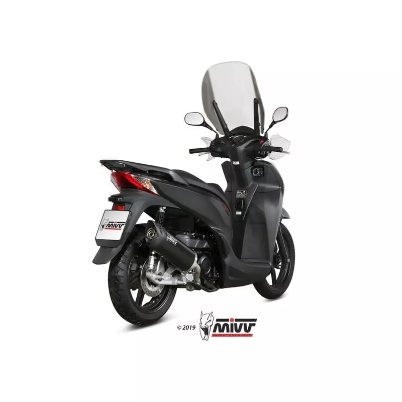 Silencieux MIVV Mover Inox Noir/Casquette ABS Noir Honda SH300