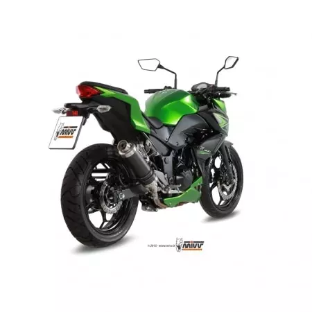 Silencieux MIVV GP inox brossé noir Pour Kawasaki Z300