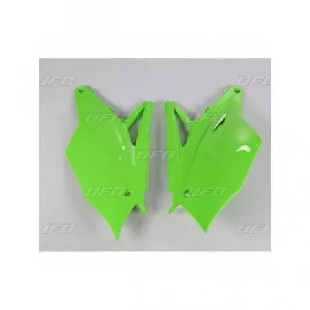 Plaques Latérales UFO Vert Kawasaki KX450F - Carénage et protection UFO