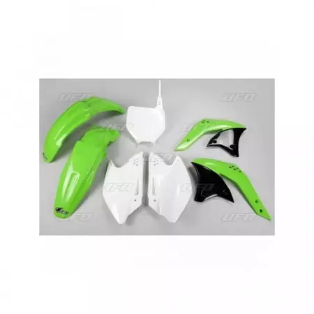 Kit Plastique UFO Couleur Origine Vert/Blanc Kawasaki KX250F 78243100 - Carénage et protection UFO