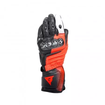 Gants Dainese Carbon 4 Long Noir Rouge Fluo Blanc - Gants Moto DAINESE