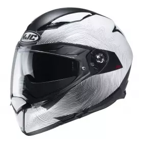 Casque HJC F70 Samos MC10SF Noir Blanc