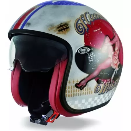 Casque Premier Vintage Pin Up Old Style Argent