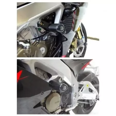 Tampons De Protection R&G Racing Aero Noir Aprilia RSV4 R RR RF Factory