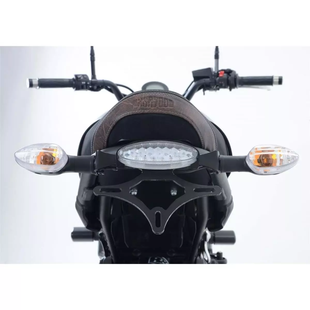 Support Plaque Immatriculation Avec LED Pour Yamaha XSR125 / XSR155 2019-2025 - Acier Inoxydable Noir