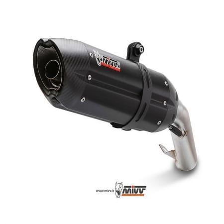 Silencieux double MIVV Suono inox brossé noir/casquette carbone Pour Kawasaki Z1000 MVK020L9 - Echappement moto MIVV
