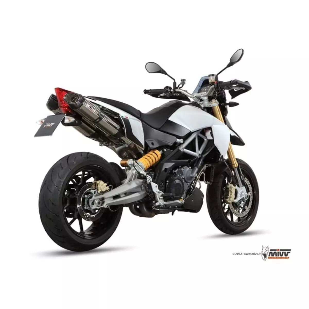 Silencieux double MIVV Suono inox/casquette carbone Pour Aprilia Dorsoduro 1200