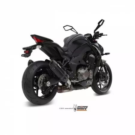 Silencieux double MIVV Suono inox brossé noir/casquette carbone Pour Kawasaki Z1000 - Echappement moto MIVV