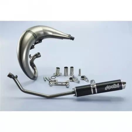 Ligne complète Polini For Race acier et silencieux aluminium anodisé noir 200.0412