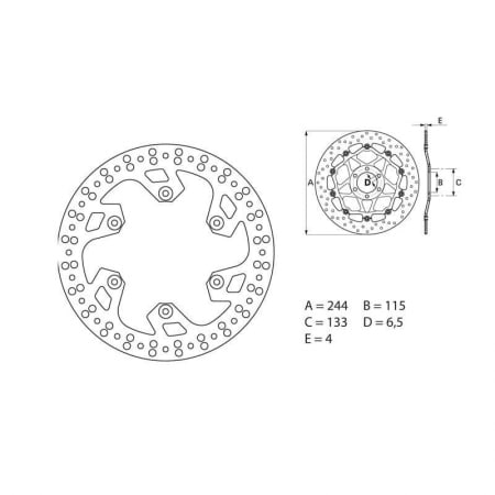 Disque de Frein Arrière Brembo Serie ORO rond fixe - Freinage BREMBO