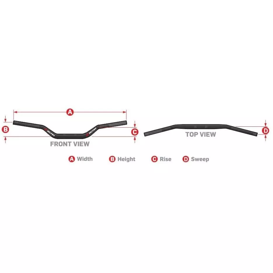 Guidon Diamètre 28.6 mm Sans Barre Scar O2 RC High Aluminium Noir Mousse Noire