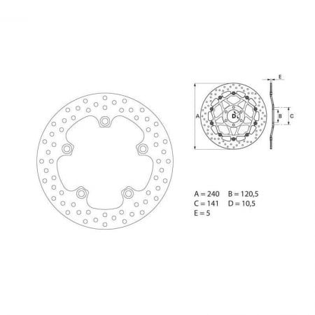 Disque de Frein Arrière Brembo Serie ORO rond fixe 35700099 - Freinage BREMBO