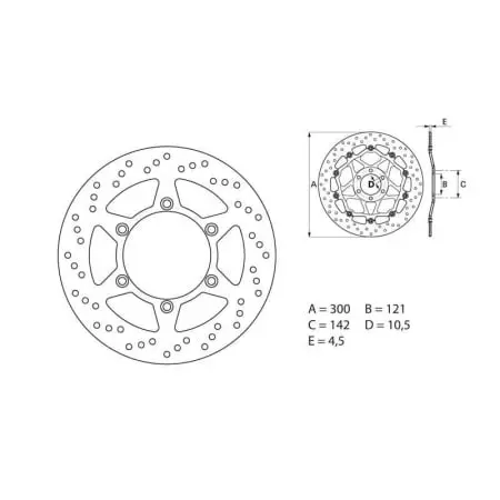Disque de Frein Arrière Brembo Serie ORO rond fixe Suzuki DR650RSE - Freinage BREMBO