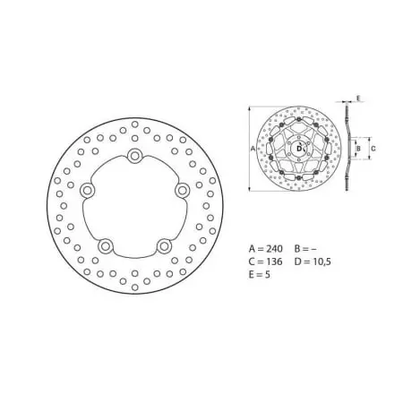 Disque de Frein Arrière Brembo Serie ORO rond fixe BMW R1200 GS - Freinage BREMBO