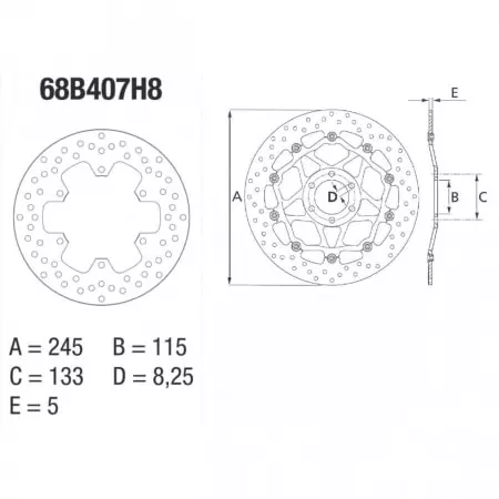 Disque de Frein Arrière Brembo Serie ORO rond fixe Yamaha FZS600 FAZER - Freinage BREMBO