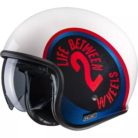 Casque HJC V30 Harvey MC21 Blanc Bleu Rouge