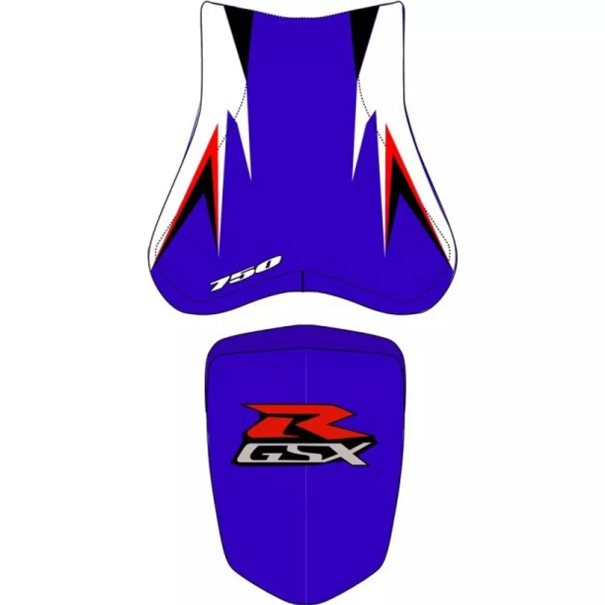 Housse De Selle Bagster Suzuki GSX-750 R Bleu Blanc Rouge