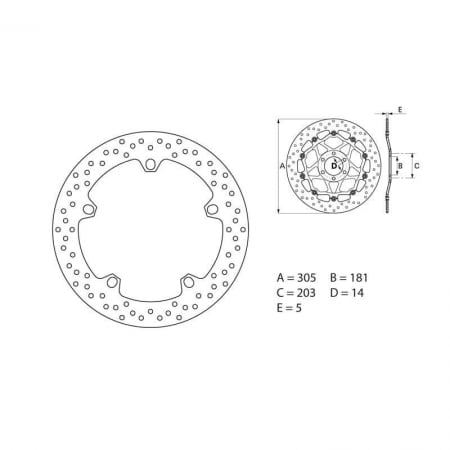 Disque de Frein Avant Brembo Serie ORO rond fixe BMW R1200 GS - Freinage BREMBO