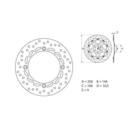 Disque de Frein Avant Brembo Serie ORO rond fixe Honda XLV 650 - Freinage BREMBO