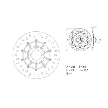 Disque de Frein Avant Brembo Serie ORO rond fixe BMW K75/R80GS - Freinage BREMBO