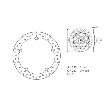 Disque de Frein Avant Brembo Serie ORO rond fixe Honda NC700/S - Freinage BREMBO