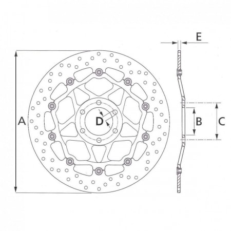Disque De Frein Avant Brembo Serie ORO Rond Flottant Ducati MULTISTRADA 1200 - Freinage BREMBO