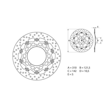 Disque De Frein Avant Brembo Serie ORO Rond Flottant Suzuki - Freinage BREMBO