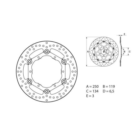 Disque De Frein Avant Brembo Serie ORO Rond Flottant Yamaha YZ125 - Freinage BREMBO