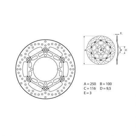Disque De Frein Avant Brembo Serie ORO Rond Flottant Kawasaki KX125 - Freinage BREMBO