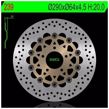 Disque de Frein Avant NG 239 Rond Flottant Suzuki - Freinage NG BRAKE