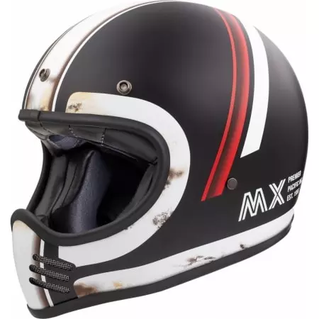 Casque Premier MX DO 92 OS BM Noir Mat Blanc Rouge