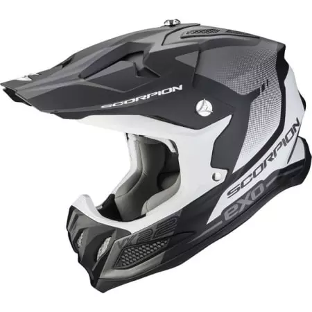 Casque Cross Scorpion VX-22 Air Attis Noir Mat Argent