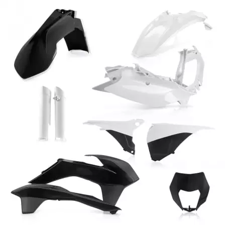 Kit Plastiques Complet Acerbis KTM EXC EXC-F 2014 Noir Blanc