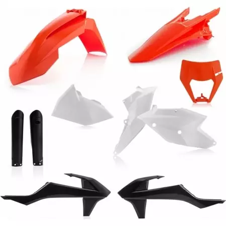Kit Plastiques Complet Acerbis KTM EXC/EXC-F 2017 Replica 018 Noir Blanc Orange