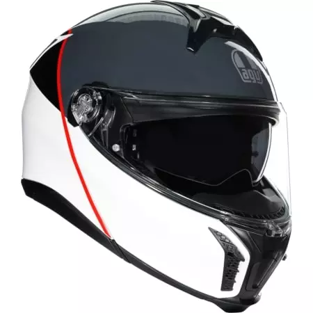 Casque AGV Tourmodular Multi MPLK Balance Blanc Gris Rouge
