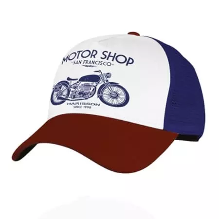 Casquette Harisson Motor Shop Rouge Bleu