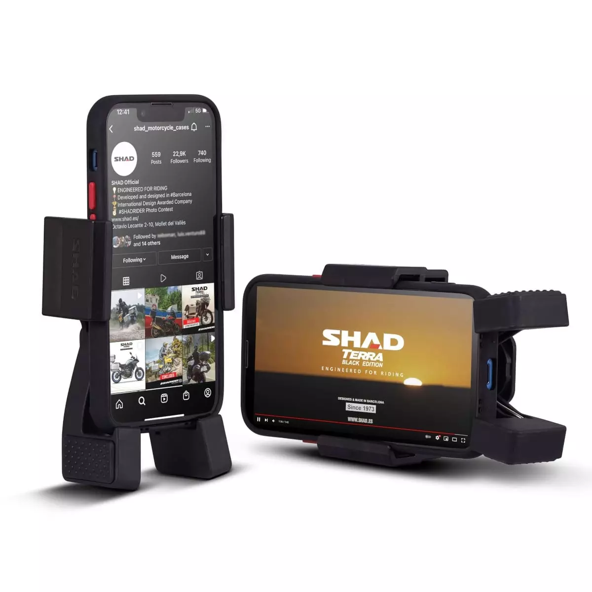 Support Guidon Universel SHAD X-Frame Pour Smartphone - Compatible Motos, Vélos, Quads (135x65 à 180x90 Mm)