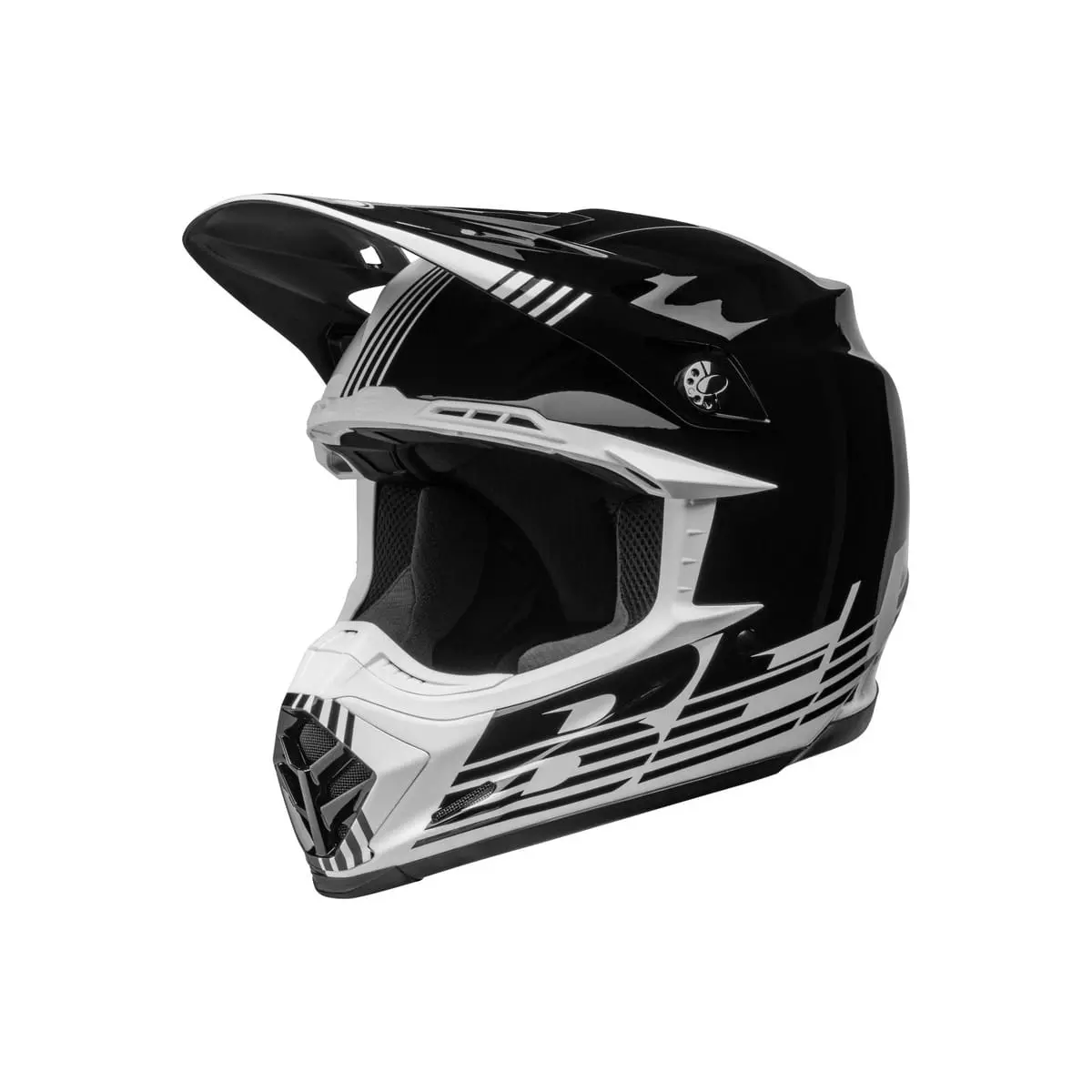 Casque Enfant Bell Moto-9 Mips Louver Gloss Noir Blanc
