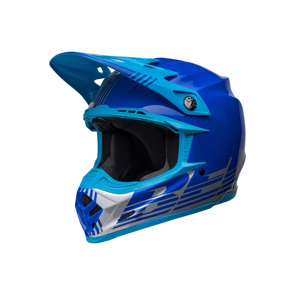 Casque Cross Bell Moto-9 Mips Louver Gloss Gris Bleu