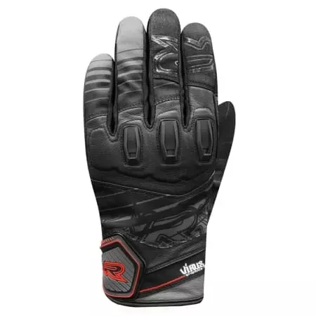 Gants Racer D3O Fiery Virus Gris Noir Rouge