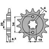 Pignon 14 Dents PBR Chaîne 520 Honda CB 250 Two Fifty