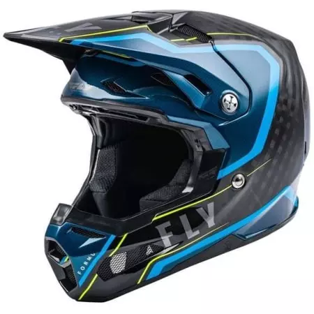 Casque Cross Fly Racing Formula Carbon Axon Noir Bleu - Casque Cross FLY RACING