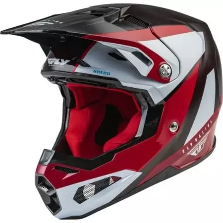 Casque Cross Fly Racing Formula Carbon Prime Rouge Blanc Carbone - Casque Cross FLY RACING