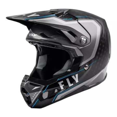 Casque Cross Fly Racing Formula Carbon Axon Noir Gris Bleu - Casque Cross FLY RACING