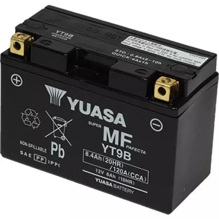 Batterie Yuasa YT9B 12V 8.4Ah - Prête À L'emploi - Électricité YUASA