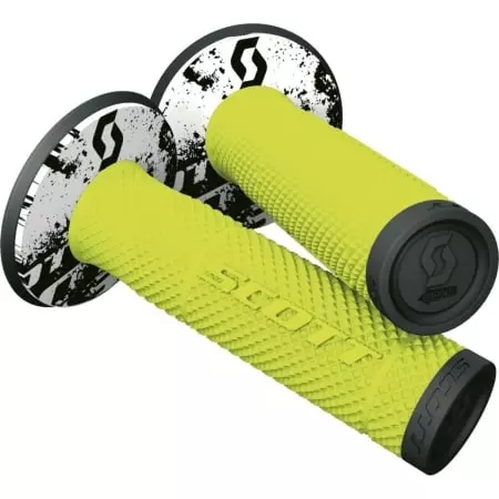 Poignées Donuts Scott SX II Noir Jaune Fluo