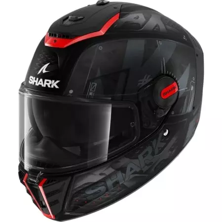 Casque Shark Spartan RS Stingrey Noir Mat Rouge