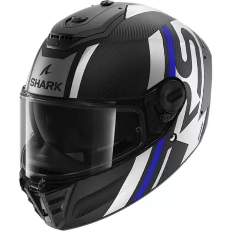 Casque Shark Spartan RS Carbon Shawn Mat Carbone Bleu Argent
